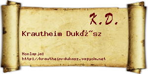Krautheim Dukász névjegykártya